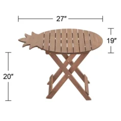 Teal Island Designs Farmhouse Rustic Acacia Wood Outdoor Accent Tables 21" X 19" Set Of 2 Natural Oil Folding Slat Pineapple Tabletop For Spaces Patio -Sunnydaze Decor Store GUEST 00ade1fe 85c1 46e9 86dc c37a765733de