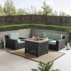 Beaufort 3 Pc Outdoor Wicker Conversation Set Loveseat And Chair With Fire Table - Mist/Brown - Crosley 10 Beaufort 3 Pc Outdoor Wicker Conversation Set Loveseat And Chair With Fire Table - Mist/Brown - Crosley -Sunnydaze Decor Store GUEST 011db622 53a1 490d b611 c25221f76ff6