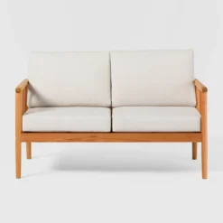 Saracina Home Modern Boho Eucalyptus Spindle Outdoor Bench With Cushions -Sunnydaze Decor Store GUEST 014d5d36 2aa9 45c1 b889 0f7a16cdea5e