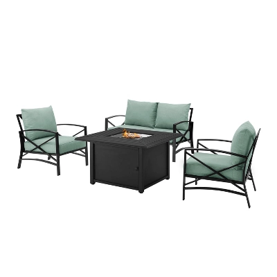 Kaplan 4pc Outdoor Conversation Set With Dante Fire Table - Mist - Crosley 8 Kaplan 4pc Outdoor Conversation Set With Dante Fire Table - Mist - Crosley - Image 8