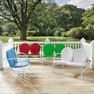 Griffith Outdoor Loveseat - Sky Blue - Crosley 9 Griffith Outdoor Loveseat - Sky Blue - Crosley - Image 9