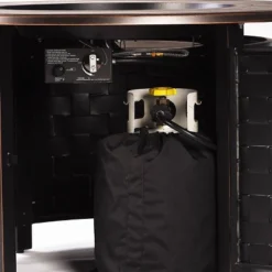 5pc Set With 44" Outdoor Round Aluminum Fire Table & 4 Deep Seating Swivel Rocking Chairs & Wind Blocker Lid - Oakland Living -Sunnydaze Decor Store GUEST 04b1c5dc c877 4f70 942b 38f6e5602332