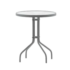 Emma And Oliver 23.75'' Round Glass Top Metal Table With 2 Aluminum Slat Stack Chairs 15 Emma And Oliver 23.75'' Round Glass Top Metal Table With 2 Aluminum Slat Stack Chairs -Sunnydaze Decor Store GUEST 050e6e6c 48bc 4fc1 9b00 ac2ae9e3b1fd