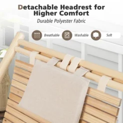 Costway Patio Outdoor Adjustable Folding Wood Sling Chair Reclining Lounge Assembly Free -Sunnydaze Decor Store GUEST 05da7425 f95a 40e7 876e de8a39d66594