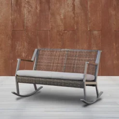 Calvin Two Seat Rocker Gray - Real Flame 8 Calvin Two Seat Rocker Gray - Real Flame -Sunnydaze Decor Store GUEST 05f24423 7ee7 4e3f a8b9 e0653adb6e7a