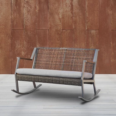 Calvin Two Seat Rocker Gray - Real Flame 4 Calvin Two Seat Rocker Gray - Real Flame - Image 4