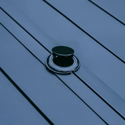 7pc Outdoor Dining Set With Swivel Sling Chairs & Large Metal Rectangle Table With Umbrella Hole - Gray - Captiva Designs 10 7pc Outdoor Dining Set With Swivel Sling Chairs & Large Metal Rectangle Table With Umbrella Hole - Gray - Captiva Designs - Image 10