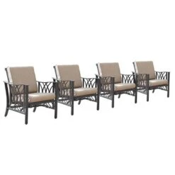5pc Set With 42" Square Outdoor Aluminum Fire Table & 4 Deep Seating Chairs - Oakland Living -Sunnydaze Decor Store GUEST 0655997a cade 4152 8a9d 1107cd93715c