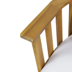 Solano Outdoor Wooden Loveseat With Cushions - White/Teak - Christopher Knight Home -Sunnydaze Decor Store GUEST 089a89e9 fb32 4758 9938 b7c4167c8320