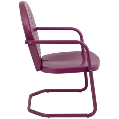 Northlight 34-Inch Outdoor Retro Tulip Armchair, Purple 3 Northlight 34-Inch Outdoor Retro Tulip Armchair, Purple - Image 3