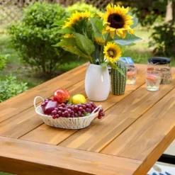 3pc Acacia Patio Dining Set With 2 Benches - Teak - Captiva Designs 14 3pc Acacia Patio Dining Set With 2 Benches - Teak - Captiva Designs -Sunnydaze Decor Store GUEST 0a1cf8f0 429b 4446 a197 0e6d80ee2023