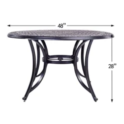 48" Round Aluminum Casting Patio Dining Table With Umbrella Hole - Black - WELLFOR 9 48" Round Aluminum Casting Patio Dining Table With Umbrella Hole - Black - WELLFOR -Sunnydaze Decor Store GUEST 0c05161b 4ae6 466e a058 8c57d4cc02e9