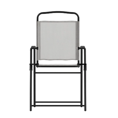 Emma And Oliver Set Of 2 Textilene Folding Sling Style Patio Chairs With Armrests 10 Emma And Oliver Set Of 2 Textilene Folding Sling Style Patio Chairs With Armrests - Image 10