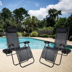 Hastings Home Anti-Gravity Lounge Chairs, Black, Set Of 2 5 Hastings Home Anti-Gravity Lounge Chairs, Black, Set Of 2 -Sunnydaze Decor Store GUEST 0d8da014 9634 4221 8839 2f12c4ebda43