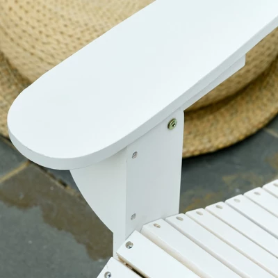 Outsunny 3-Piece Folding Adirondack Chair Set With Ottoman And Side Table, Outdoor Wooden Accent Furniture Fire Pit Lounge Chairs For Patio 4 Outsunny 3-Piece Folding Adirondack Chair Set With Ottoman And Side Table, Outdoor Wooden Accent Furniture Fire Pit Lounge Chairs For Patio - Image 4