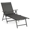 Jomeed Chaise Outdoor Reclining Adjustable Folding Lightweight Beach Patio Lounge Chair With 7 Back Reclining And 2 Leg Positions, Gray