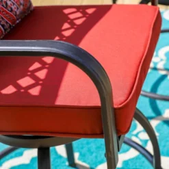 3pc Outdoor Bar Set With Swivel Stools & Square Metal Table With Umbrella Hole - Captiva Designs -Sunnydaze Decor Store GUEST 0ffc6c64 c3ee 4214 bbec 0bee0370d3a8