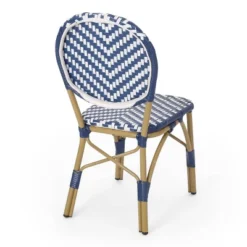 Picardy 3pc Outdoor Aluminum French Bistro Set - Navy/White/Bamboo - Christopher Knight Home 15 Picardy 3pc Outdoor Aluminum French Bistro Set - Navy/White/Bamboo - Christopher Knight Home -Sunnydaze Decor Store GUEST 1116bb6b 223c 4d7d 81dc a2e43c58a0d9