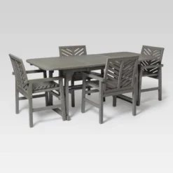 5pc Slatted Extendable Acacia Wood Patio Dining Set - Saracina Home -Sunnydaze Decor Store GUEST 1180b99e 29f9 4ec7 9106 c492deb0dc52