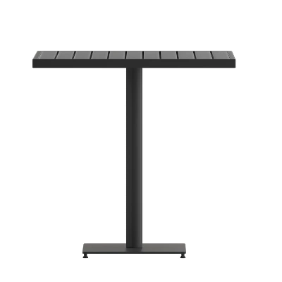 Merrick Lane Outdoor Patio Table All-Weather 30" Square Dining Table With Faux Teak Poly Slats - Steel Frame 10 Merrick Lane Outdoor Patio Table All-Weather 30" Square Dining Table With Faux Teak Poly Slats - Steel Frame - Image 10