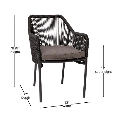 Merrick Lane Outdoor Furniture Sets 2 Piece All-Weather Woven Patio Chairs With Cushions 12 Merrick Lane Outdoor Furniture Sets 2 Piece All-Weather Woven Patio Chairs With Cushions - Image 12