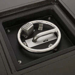 Darius 5pc Outdoor Set With 4 Wicker Swivel Chairs & Fire Pit Set - Brown/Navy/Hammered Bronze - Christopher Knight Home -Sunnydaze Decor Store GUEST 12e7e51f 41dd 4c3f 8dc9 721b98abe36d