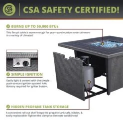 Kinger Home Ethan 5-Piece Rattan Wicker Propane Fire Pit Set With An Aluminum Frame 13 Kinger Home Ethan 5-Piece Rattan Wicker Propane Fire Pit Set With An Aluminum Frame -Sunnydaze Decor Store GUEST 13612352 3a12 4133 a059 b360826bd630