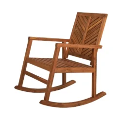 Ned Modern Chevron-Back Acacia Wood Patio Outdoor Rocking Chair - JONATHAN Y 14 Ned Modern Chevron-Back Acacia Wood Patio Outdoor Rocking Chair - JONATHAN Y -Sunnydaze Decor Store GUEST 1484d70e cd4c 4d19 b369 a8fc50d271ea