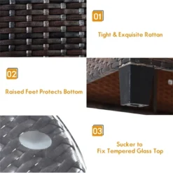 Tangkula 4PCS Outdoor Patio Conversation Set Wicker Rattan Sectional Sofa W/Cushions -Sunnydaze Decor Store GUEST 14d5ee1d 51a4 461d 8b90 bf6e4511b34f