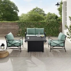 Kaplan 4pc Outdoor Conversation Set With Dante Fire Table - Mist - Crosley 19 Kaplan 4pc Outdoor Conversation Set With Dante Fire Table - Mist - Crosley -Sunnydaze Decor Store GUEST 1529bc4c 6318 4562 a345 572025b46eab