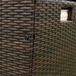 9pc Wicker Outdoor Dining Set With Cushion - Dark Brown/Beige - GODEER -Sunnydaze Decor Store GUEST 153ae489 d2eb 4eb3 9047 16f73ec49213