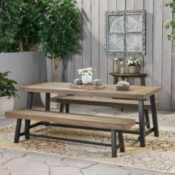Carlisle 3pc Acacia Wood Picnic Dining Set - Christopher Knight Home -Sunnydaze Decor Store GUEST 15421a2b 6e77 41e6 a3c1 ca35931449bb