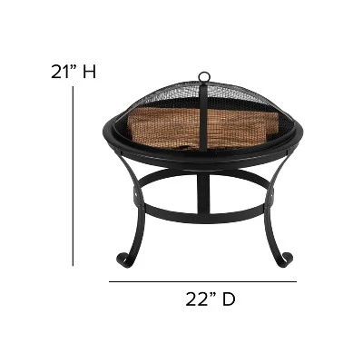 Merrick Lane Outdoor Set With Modern Adirondack Rocking Chairs & Wood Burning Fire Pit, Poker & Spark Screen 10 Merrick Lane Outdoor Set With Modern Adirondack Rocking Chairs & Wood Burning Fire Pit, Poker & Spark Screen - Image 10