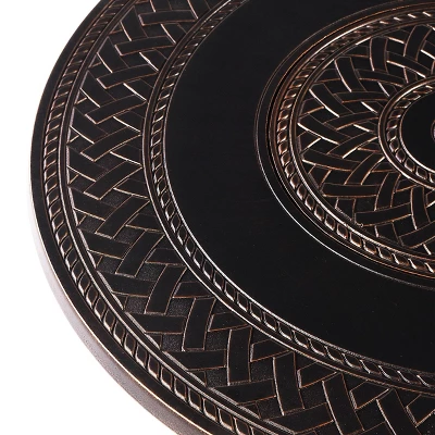 5pc Set With 34" Outdoor Round Aluminum Propane Fire Table & 4 Deep Seating Swivel Rocking Chairs & Lid - Oakland Living 8 5pc Set With 34" Outdoor Round Aluminum Propane Fire Table & 4 Deep Seating Swivel Rocking Chairs & Lid - Oakland Living - Image 8