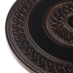 Oakland Living 5pc Aluminum Outdoor Patio Fire Pit Dining With 34" Round Fire Table Copper/Beige -Sunnydaze Decor Store GUEST 15e02385 97e9 428e 8690 2c9d15b50ef9