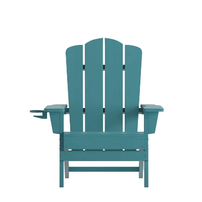 Emma And Oliver Adirondack Chair With Cup Holder, Weather Resistant HDPE Adirondack Chair 10 Emma And Oliver Adirondack Chair With Cup Holder, Weather Resistant HDPE Adirondack Chair - Image 10