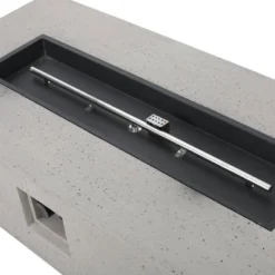 Cape Coral 5pc Aluminum And MGO Seating Set With Fire Table Khaki/Light Gray - Christopher Knight Home -Sunnydaze Decor Store GUEST 173ee431 ee21 43e6 a981 6a30882eb599