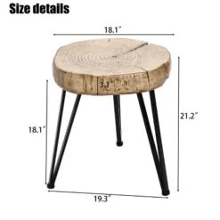 LuxenHome Natural Faux Wood Top With Black Metal Legs Side Table -Sunnydaze Decor Store GUEST 17c78983 0aeb 45a6 8171 164d4b208a38