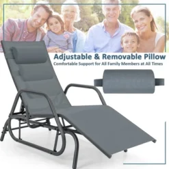 Tangkula Patio Chaise Lounge Glider Recliner Chair Adjustable Sturdy Metal Frame Outdoor -Sunnydaze Decor Store GUEST 18f110eb 81a7 48ac a8cf 0e582d7e86cc