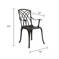 Kinger Home 34-inch Patio Dining Table, Round Outdoor Dining Table, Cast Aluminum Patio Furniture Table, Brown -Sunnydaze Decor Store GUEST 18f16f01 9e16 482e 9c87 10f0263ba873