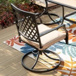 5pc Outdoor Swivel Chairs & Square Table - Captiva Designs -Sunnydaze Decor Store GUEST 19ecef8c d25a 40ac 8896 e5195e34035a