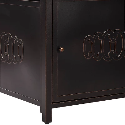 5pc Outdoor Dining Set With 42" Aluminum Square Medallion Design Fire Table & Deep Seating Swivel Rocking Chairs - Oakland Living 7 5pc Outdoor Dining Set With 42" Aluminum Square Medallion Design Fire Table & Deep Seating Swivel Rocking Chairs - Oakland Living - Image 7