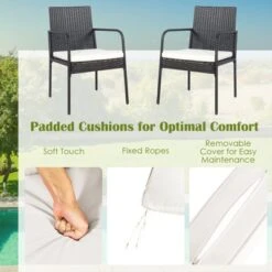 Tangkula 4 PCS Patio All-Weather Wicker Rattan Dining Chairs Outdoor Arm Cushioned Seats Armrest Garden -Sunnydaze Decor Store GUEST 1a889593 4787 4418 b4bf 6383929b19f6