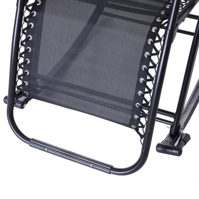 Outsunny Zero Gravity Reclining Rocking Chair, Lounge Rocker, Folding, Pillow, Side Tray, Cup And Phone Holder 7 Outsunny Zero Gravity Reclining Rocking Chair, Lounge Rocker, Folding, Pillow, Side Tray, Cup And Phone Holder - Image 7