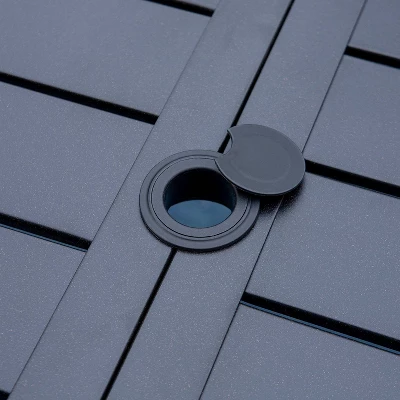 7pc Outdoor Dining Set With Chairs With Seat & Back Cushions & Metal Table With Umbrella Hole 6 7pc Outdoor Dining Set With Chairs With Seat & Back Cushions & Metal Table With Umbrella Hole - Image 6