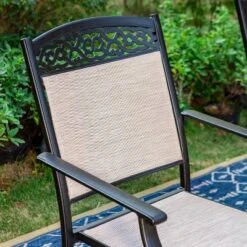 7pc Outdoor Dining Set With Sling Chairs & Metal Rectangle Table With Umbrella Hole - Captiva Designs -Sunnydaze Decor Store GUEST 1e3e8505 c86c 420a ae2f 703d6cf63147 1