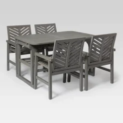 5pc Slatted Extendable Acacia Wood Patio Dining Set - Saracina Home -Sunnydaze Decor Store GUEST 1eb62831 b93a 4eb8 ba69 955190a8982d