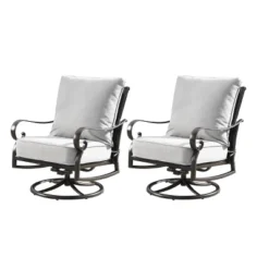 5pc Set With 44" Outdoor Round Aluminum Fire Table & 4 Deep Seating Swivel Rocking Chairs & Wind Blocker Lid - Oakland Living -Sunnydaze Decor Store GUEST 1f056733 9752 4960 99e7 03246f7e31e4 4