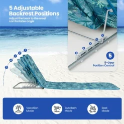 Tangkula 3PCS Folding Beach Mat Set Adjustable Beach Lounge Chair & Side Table Set -Sunnydaze Decor Store GUEST 1f49c8a4 f177 4fc4 a0be 677636289d64