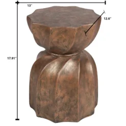 LuxenHome Weathered Copper Cement Indoor Outdoor Hourglass Side Table 11 LuxenHome Weathered Copper Cement Indoor Outdoor Hourglass Side Table -Sunnydaze Decor Store GUEST 1fe45ac9 8f12 46c7 900d 894b1983cf13